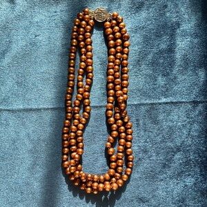Copper Freshwater Pearl Multistrand necklace